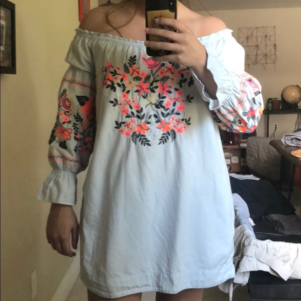 Embroidered free people dress